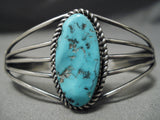 Incredible Vintage Zuni Native American Sterling Silver Turquoise Bracelet Old-Nativo Arts