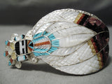 Rare Kachina Maiden Native American Zuni Turquoise Coral Sterling Silver Bracelet-Nativo Arts