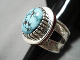 Important Inlay Master Native American Navajo Turquoise Coral Sterling Silver Ring-Nativo Arts