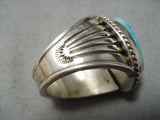 Colossal Vintage Native American Navajo Blue Gem Turquoise Sterling Silver Ring Old-Nativo Arts