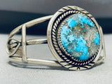 Rare Old Deposit Morenci Turquoise Vintage Native American Navajo Sterling Silver Bracelet-Nativo Arts