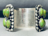 108 Grams Monster Vintage Native American Navajo Sterling Silver Gaspeite Bracelet-Nativo Arts