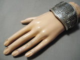 Superb Towering Native American Navajo Important Cross Christian Sterling Silver Bracelet-Nativo Arts