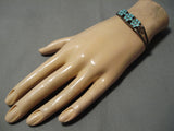 Important Dishta Vintage Zuni Native American Turquoise Sterling Silver Bracelet-Nativo Arts