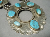 Opulent Vintage Native American Navajo Turquoise Nugget Sterling Silver Necklace-Nativo Arts