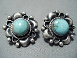 Marvelous Native American Navajo Royston Turquoise Sterling Silver Earrings-Nativo Arts