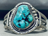 Heavy Chunky Turquoise Vintage Native American Navajo Sterling Silver Bracelet-Nativo Arts