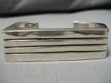 Amazing Vintage Native American Navajo Larry Kay Sterling Silver Bracelet-Nativo Arts