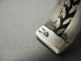 Famous Artist Jeanette Dale Native American Navajo Lapis Sterling Silver Bracelet-Nativo Arts