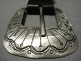 Famous Artist! Native American Navajo Sterling Silver Jeanette Dale Buckle Set-Nativo Arts