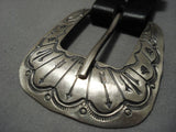 Famous Artist! Native American Navajo Sterling Silver Jeanette Dale Buckle Set-Nativo Arts