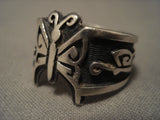 Famous Artist Vintage Hopi signature Design Native American Jewelry Silver Ring Old Vtg-Nativo Arts