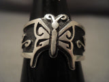 Famous Artist Vintage Hopi signature Design Native American Jewelry Silver Ring Old Vtg-Nativo Arts