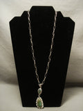 Famous Artist Vintage Navajo Kee Joe Benally (d.) Native American Jewelry Silver Turquoise Necklace-Nativo Arts