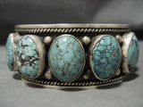 Fantastic Navajo 'Spiderweb Turquoise Galore' Heavy Thick Native American Jewelry Silver Bracelet-Nativo Arts