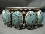 Fantastic Navajo 'Spiderweb Turquoise Galore' Heavy Thick Native American Jewelry Silver Bracelet-Nativo Arts