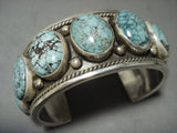 Fantastic Navajo 'Spiderweb Turquoise Galore' Heavy Thick Native American Jewelry Silver Bracelet-Nativo Arts