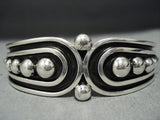 Fascinating Detailed Native American Jewelry Navajo Jonny Nez Sterling Silver Bracelet-Nativo Arts