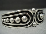 Fascinating Detailed Native American Jewelry Navajo Jonny Nez Sterling Silver Bracelet-Nativo Arts
