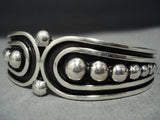 Fascinating Detailed Native American Jewelry Navajo Jonny Nez Sterling Silver Bracelet-Nativo Arts