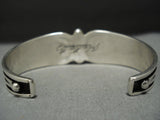 Fascinating Detailed Native American Jewelry Navajo Jonny Nez Sterling Silver Bracelet-Nativo Arts