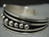 Fascinating Detailed Native American Jewelry Navajo Jonny Nez Sterling Silver Bracelet-Nativo Arts