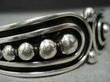 Fascinating Detailed Native American Jewelry Navajo Jonny Nez Sterling Silver Bracelet-Nativo Arts