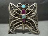 Fascinating Navajo Spuper Heavy 184 Grms Sterling Silver Butterfly Bracelet-Nativo Arts