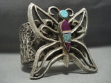 Fascinating Navajo Spuper Heavy 184 Grms Sterling Silver Butterfly Bracelet-Nativo Arts