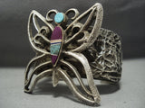 Fascinating Navajo Spuper Heavy 184 Grms Sterling Silver Butterfly Bracelet-Nativo Arts