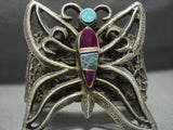 Fascinating Navajo Spuper Heavy 184 Grms Sterling Silver Butterfly Bracelet-Nativo Arts