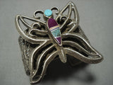 Fascinating Navajo Spuper Heavy 184 Grms Sterling Silver Butterfly Bracelet-Nativo Arts