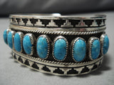 Fascinating Vintage Native American Navajo Turquoise Sterling Silver Bracelet Old Cuff-Nativo Arts