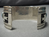 Fascinating Vintage Native American Navajo Turquoise Sterling Silver Bracelet Old Cuff-Nativo Arts