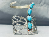 The Craziest Native American Navajo Turquoise Dragonfly Sterling Silver Bracelet-Nativo Arts