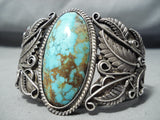 One Of Most Detailed Vintage Native American Navajo Royston Turquoise Sterling Silver Bracelet-Nativo Arts
