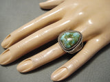 Importanrt Vintage Native American Navajo Carico Lake Turquoise Sterling Silver Ring-Nativo Arts