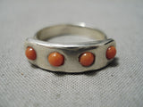 Best Native American Cheyenne Artist Ben Nighthorse Campbell Coral Sterling Silver Ring-Nativo Arts