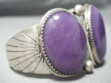 One Of The Best Vintage Native American Navajo Sugulite Sterling Silver Bracelet-Nativo Arts