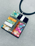 Native American Brilliant Santo Domingo Turquoise Sterling Silver Necklace-Nativo Arts