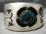 Opulent Vintage Native American Navajo Damale Turquoise Sterling Silver Bracelet Old-Nativo Arts