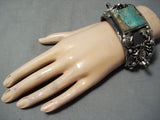 Heavy 200 Gram Scorpion Native American Turquoise Sterling Silver Bracelet-Nativo Arts