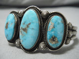 Native American Important Calvin Martinez Bisbee Turquoise Sterling Silver Bracelet-Nativo Arts