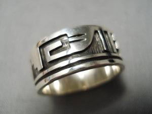 Incredible Vintage Hopi Sterling Silver Ring Old Native American-Nativo Arts