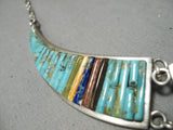 Charles Loloma Student Vintage Native American Navajo Turquoise Sterling Silver Necklace-Nativo Arts