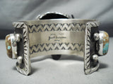 171 Grams Heavy Native American Buffalo #8 Turquoise Sterling Silver Bracelet-Nativo Arts
