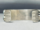 Fascinating Native American Navajo Large Blue Green Turquoise Sterling Silver Bracelet-Nativo Arts