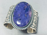 One Of The Best Native American Navajo Sugilite Sterling Silver Bracelet Cuff-Nativo Arts