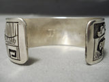 Tremendous Vintage Native American Navajo Hand Carved Sterling Silver Nature Scene Bracelet-Nativo Arts