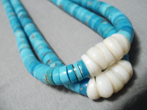 Stunning Vintage Navajo Turquoise Necklace & Jacla Native American-Nativo Arts